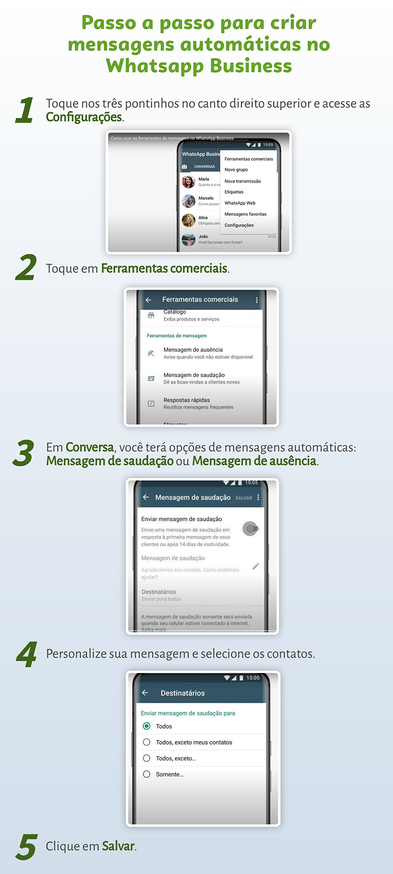 Como criar mensagens automáticas no WhatsApp Business Sebrae